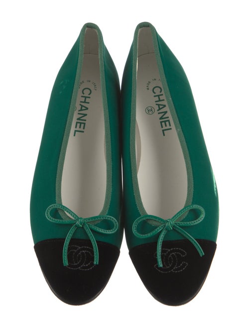 Chanel Interlocking CC Logo Velvet Flats