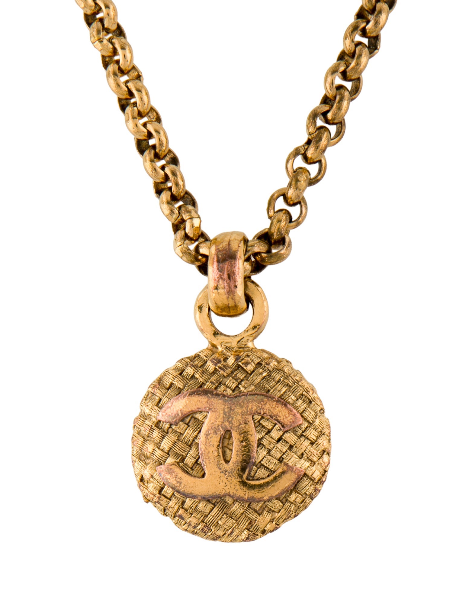 Chanel Vintage Woven CC Pendant Necklace