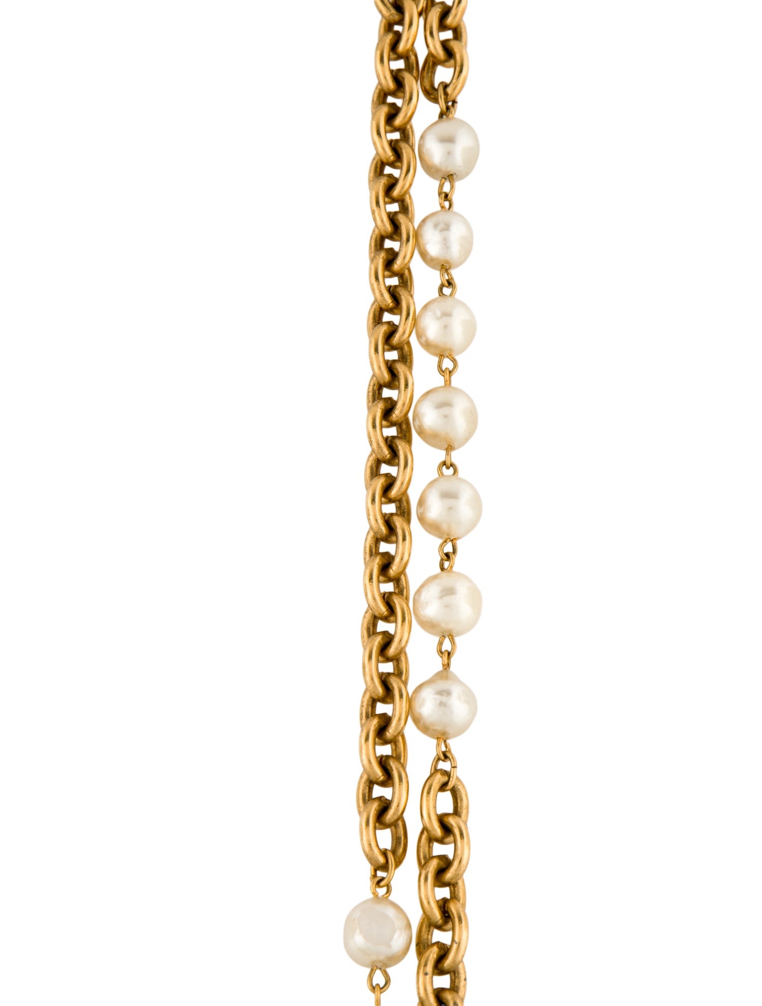 Chanel Vintage Faux Pearl Double Strand Necklace