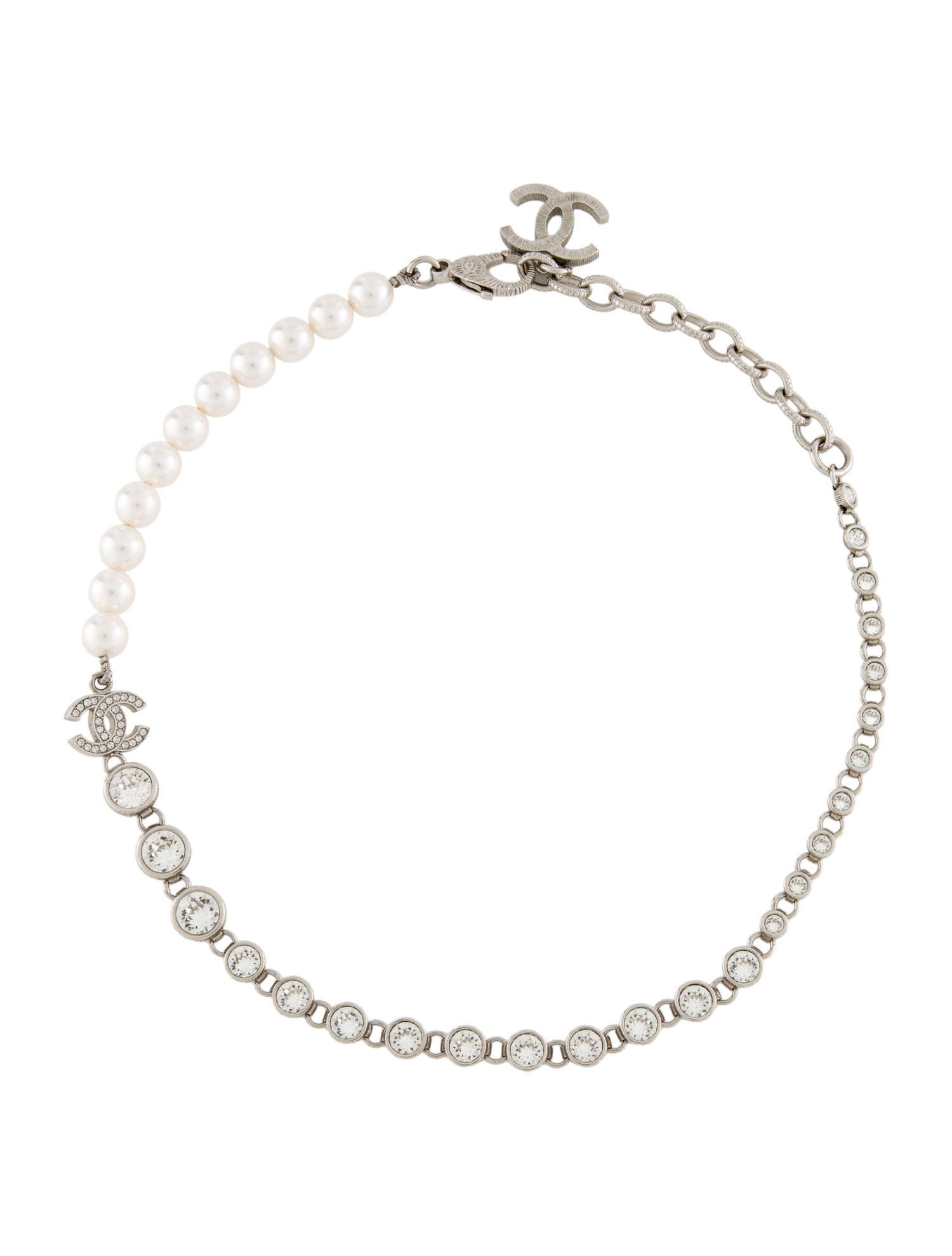 Chanel 2025 Faux Pearl & Strass CC Necklace