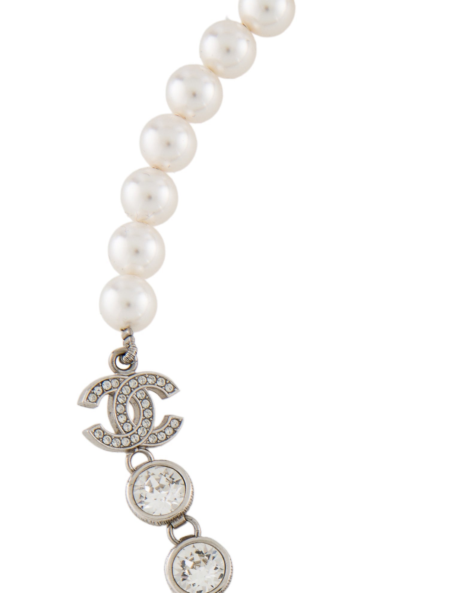 Chanel 2025 Faux Pearl & Strass CC Necklace