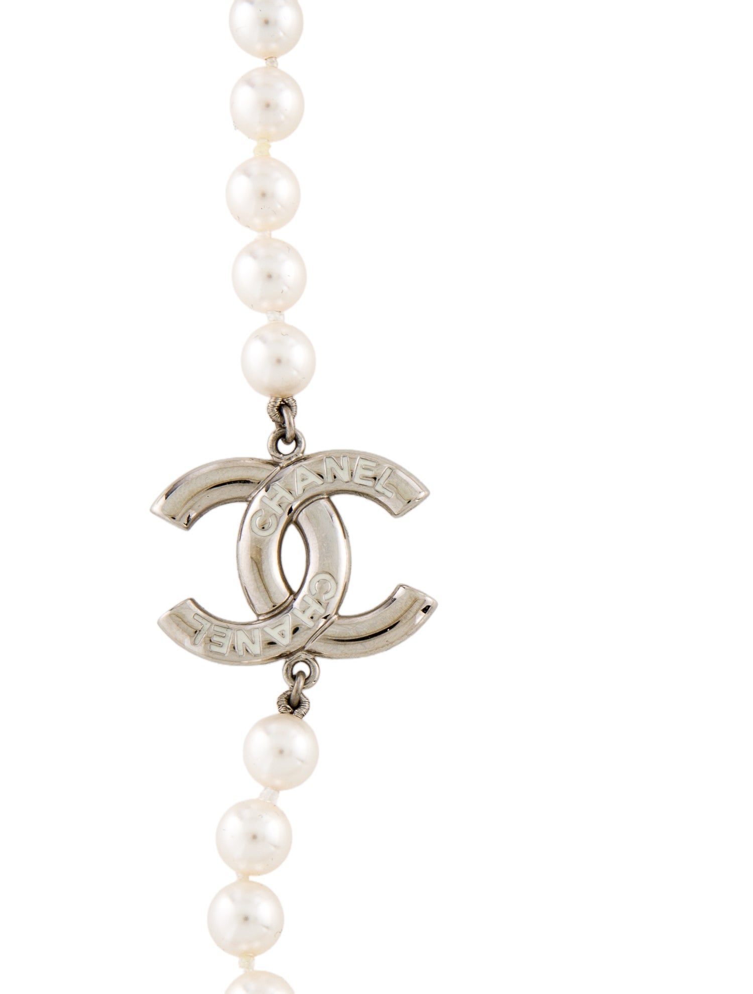 Chanel 2025 Faux Pearl & Enamel CC Long Station Necklace