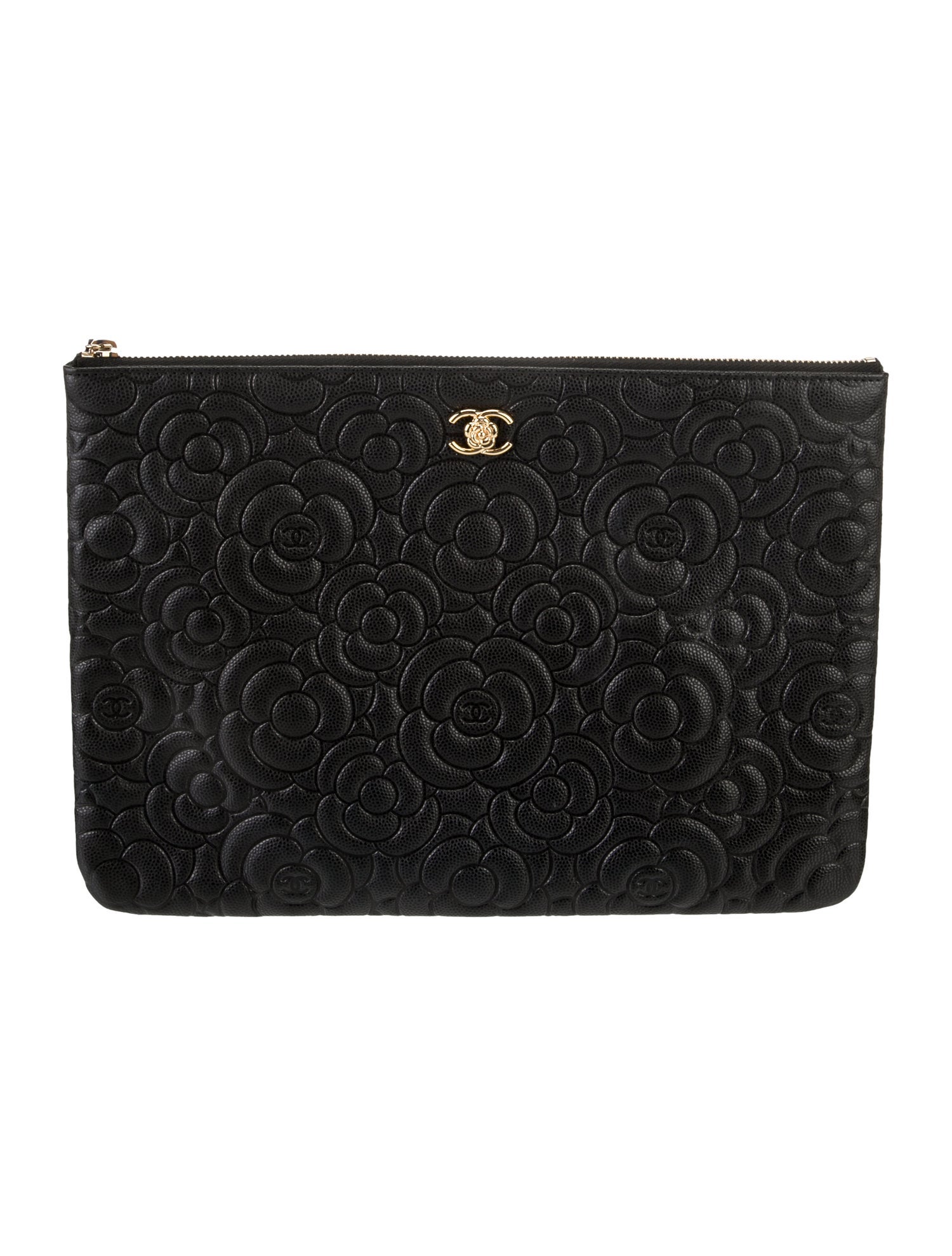 Chanel Embossed Camellia O-Case
