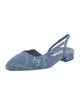 Chanel Interlocking CC Logo Denim Slingback Flats