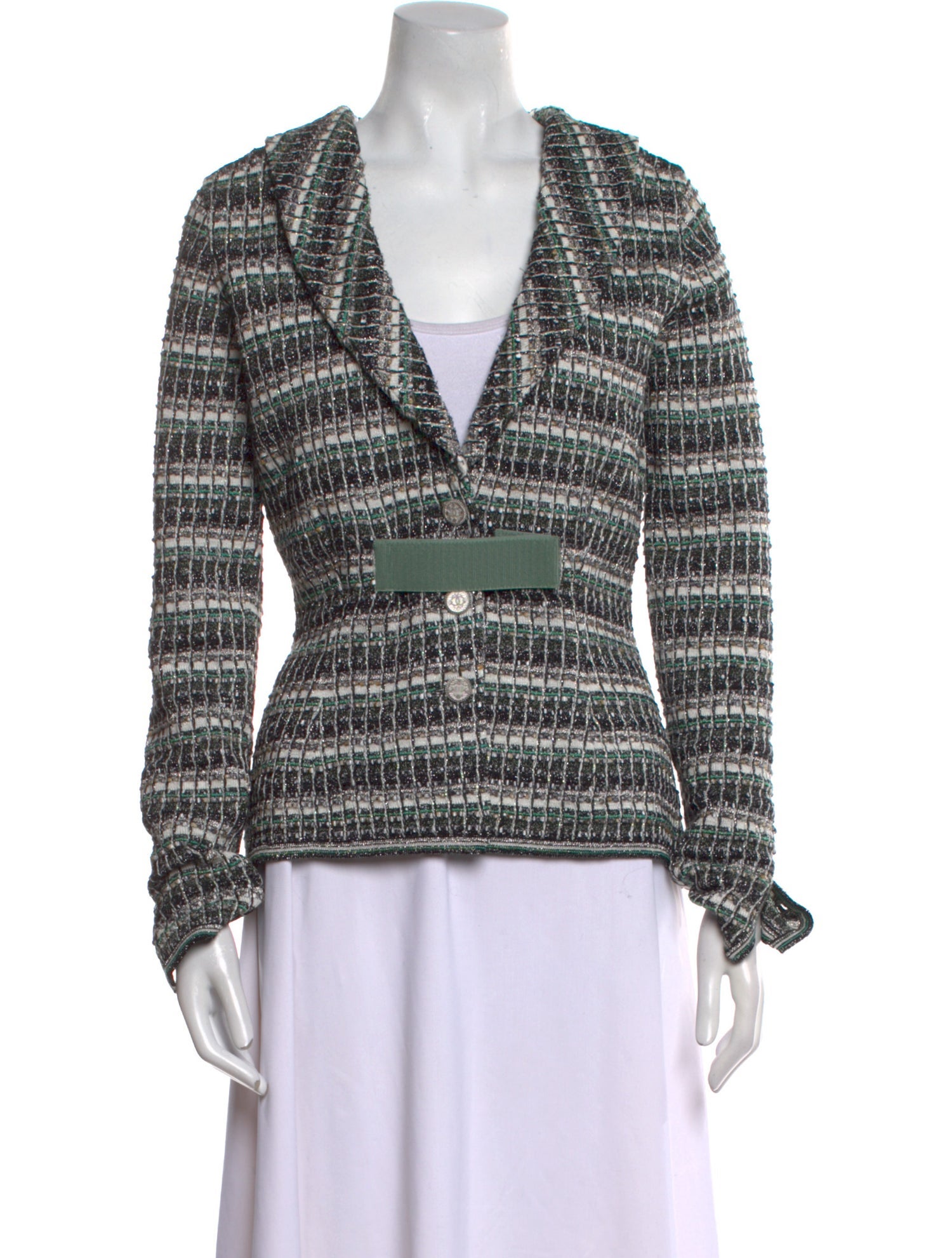 Chanel 2017 Printed Button-Up Top