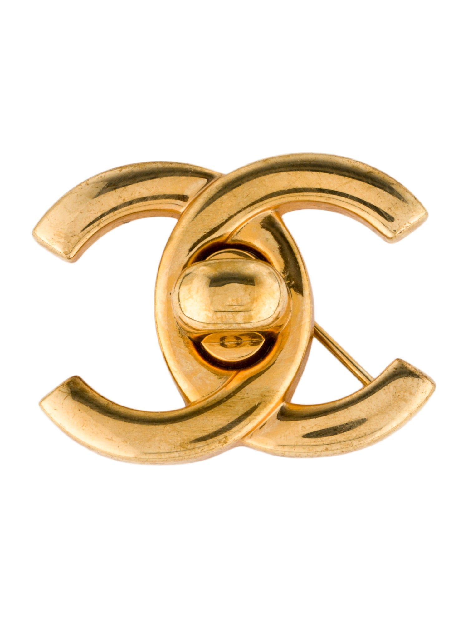 Chanel Vintage Turn-Lock CC Brooch