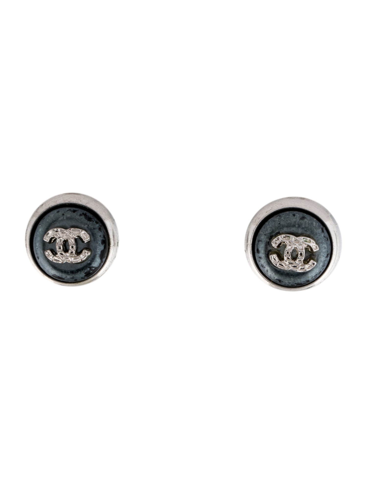 Chanel Vintage Resin CC Clip-On Earrings