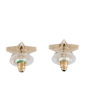 Chanel 2023 Strass Star CC Drop Earrings