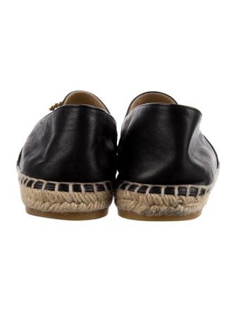 Chanel Interlocking CC Logo Leather Espadrilles