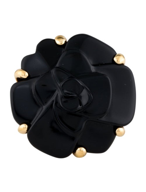 Chanel 18K Onyx Camélia Ring