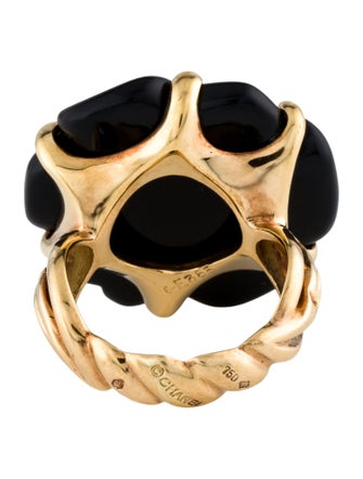 Chanel 18K Onyx Camélia Ring