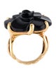 Chanel 18K Onyx Camélia Ring