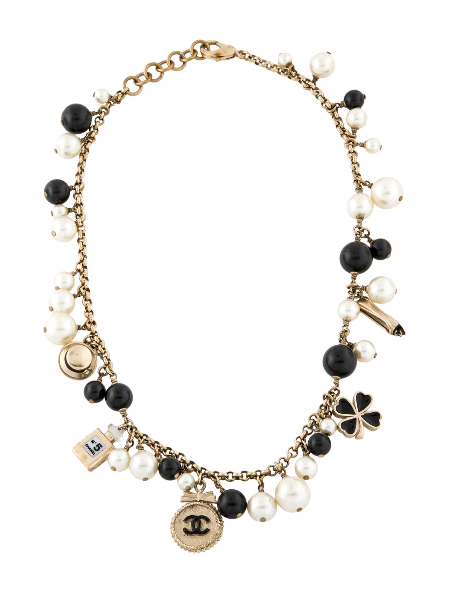Chanel Faux Pearl, Resin & Strass Coco Mademoiselle Station Necklace