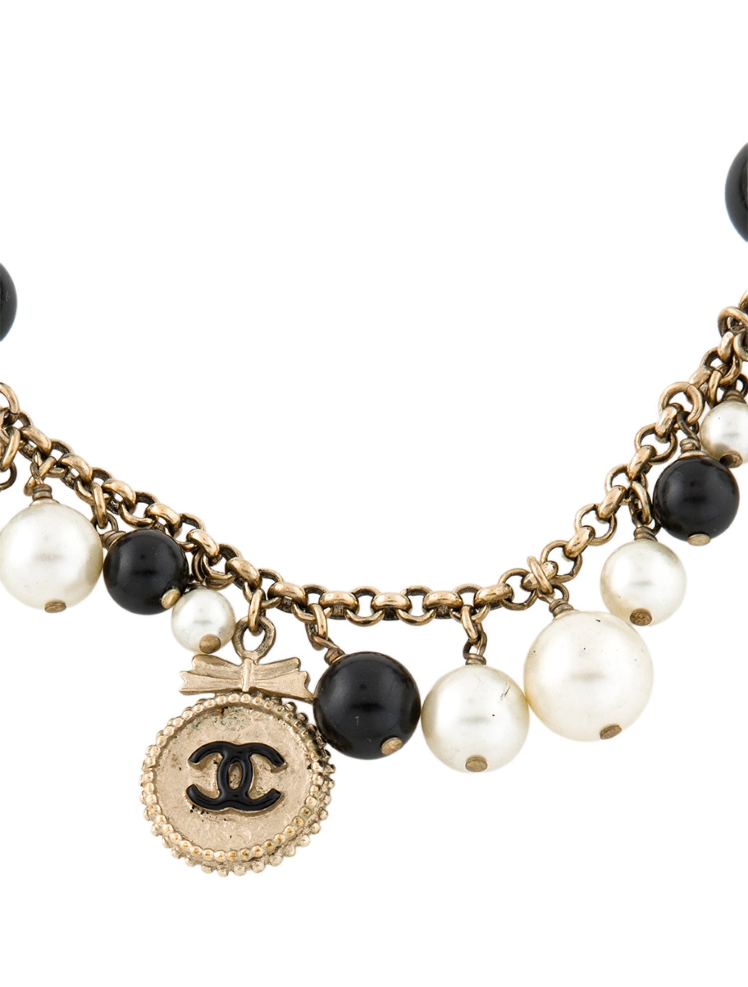 Chanel Faux Pearl, Resin & Strass Coco Mademoiselle Station Necklace