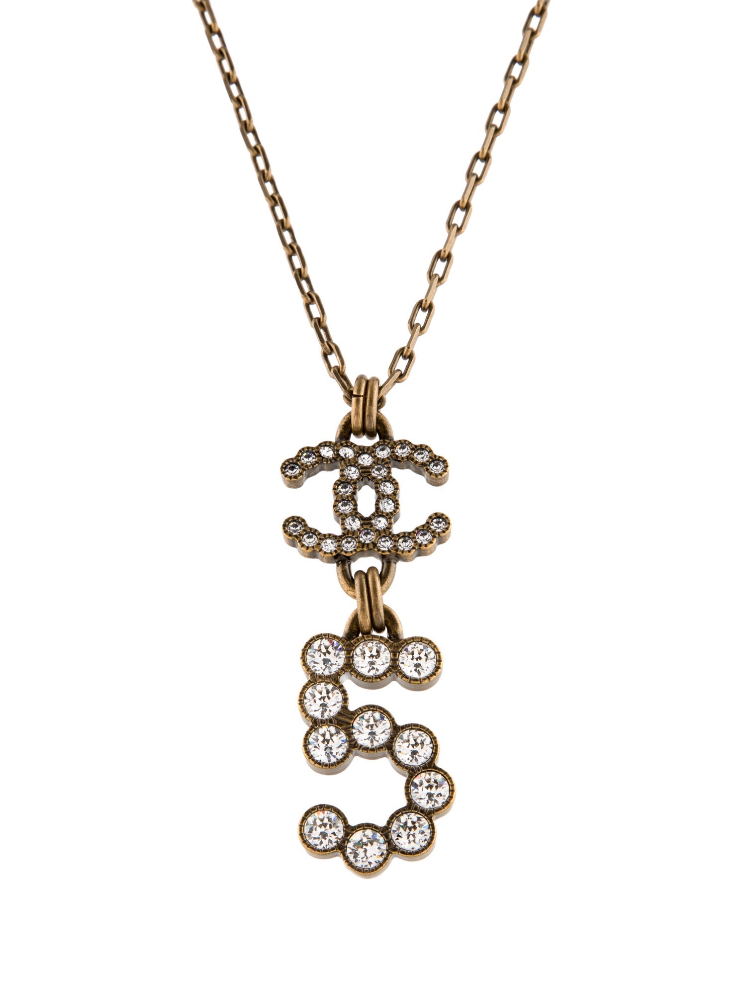 Chanel 2020 Strass CC Five Pendant Necklace