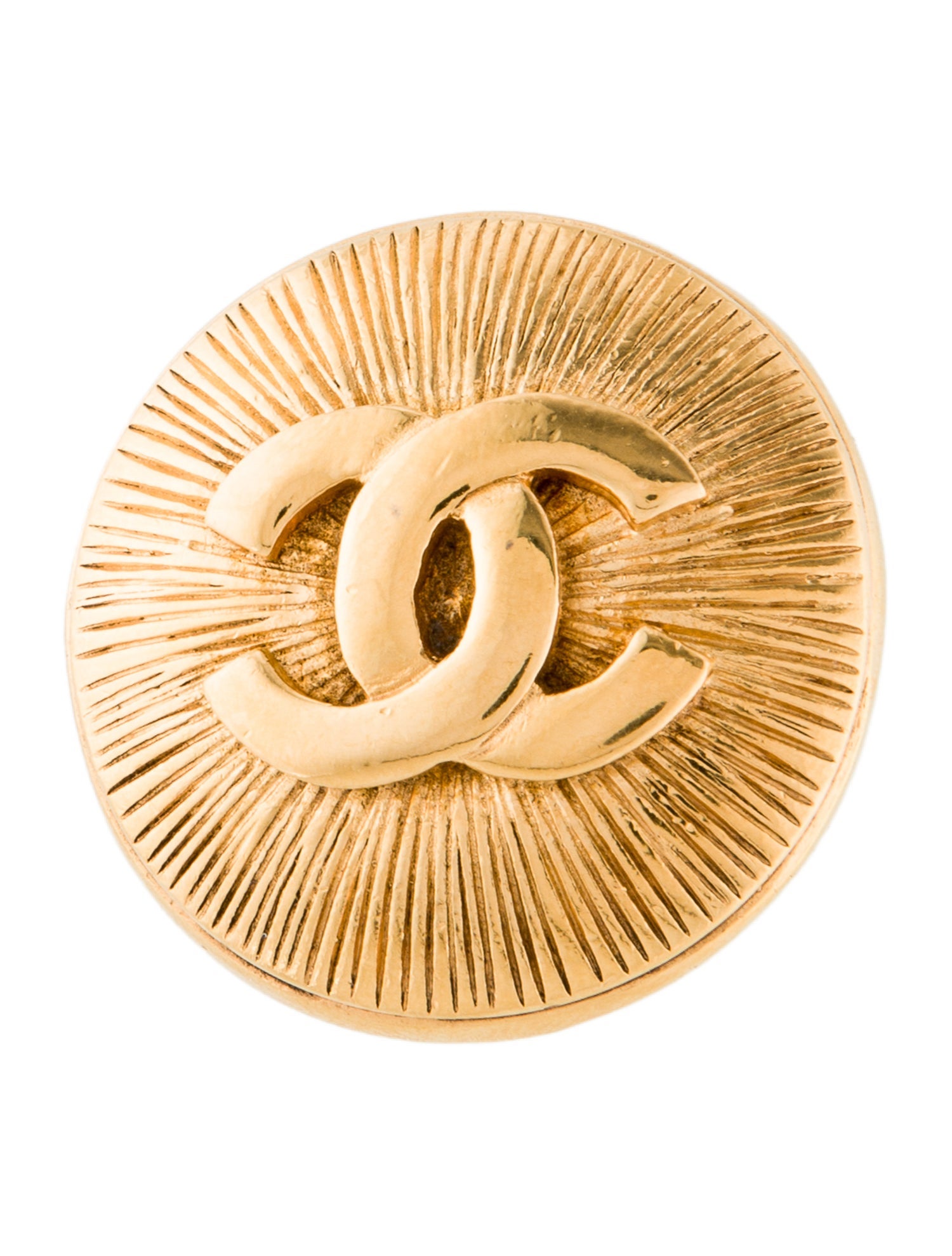 Chanel Vintage CC Textured Brooch