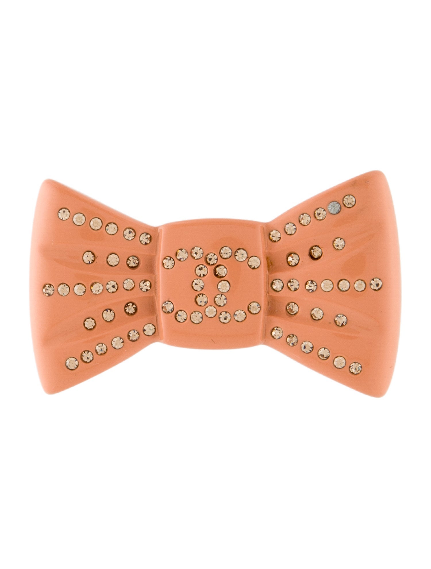 Chanel Strass & Resin CC Bow Brooch