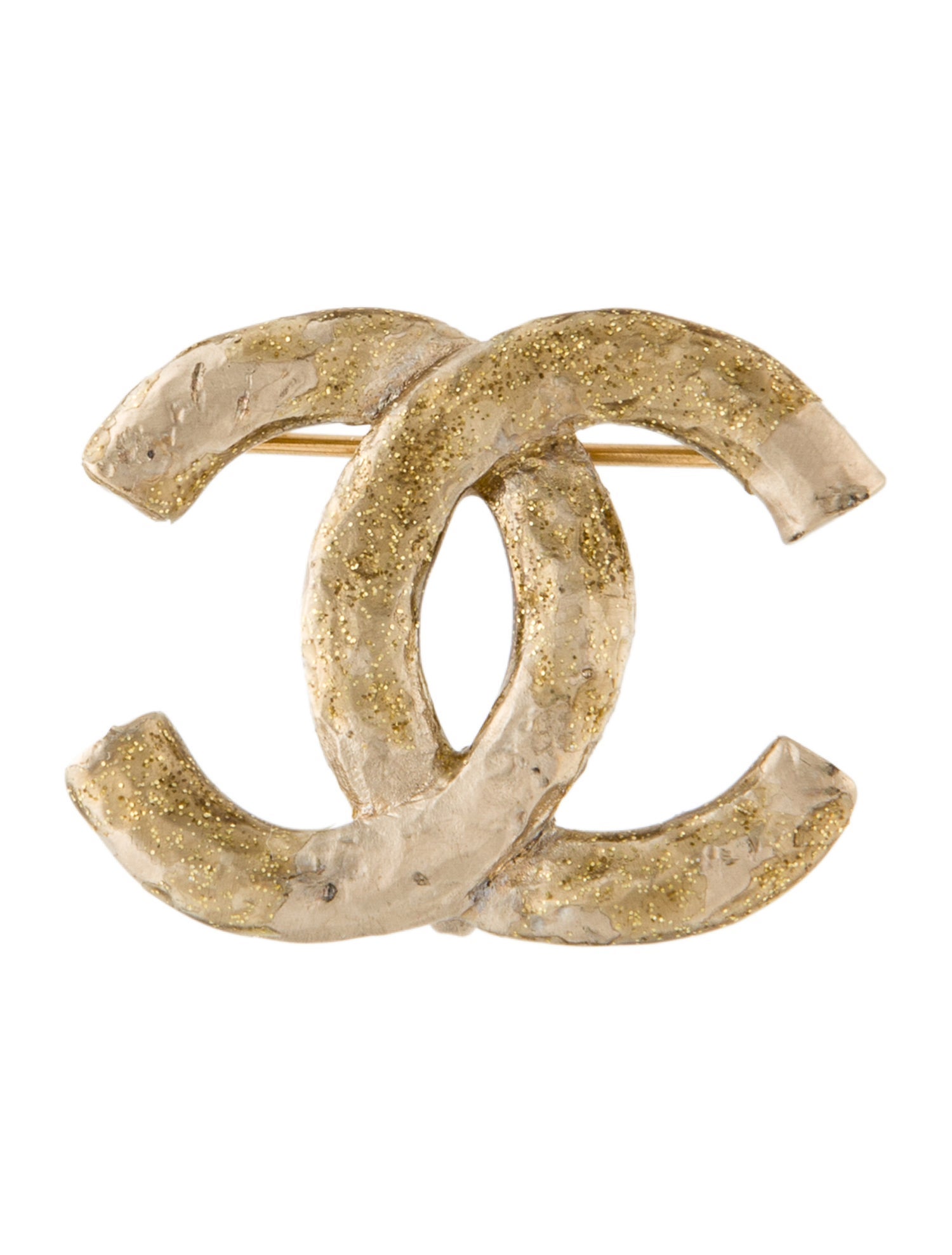 Chanel Glitter Enamel CC Brooch