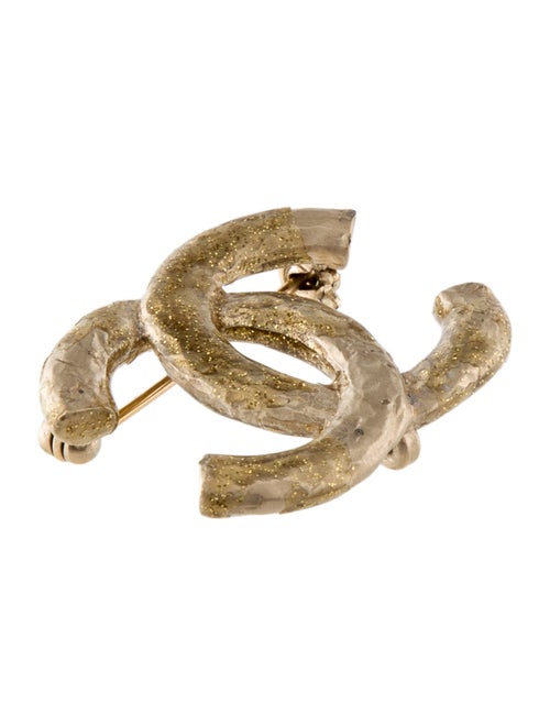 Chanel Glitter Enamel CC Brooch