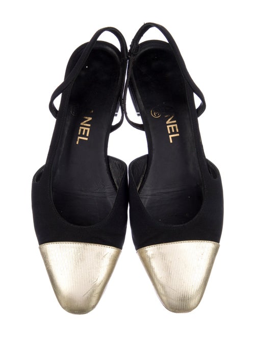 Chanel Interlocking CC Logo Slingback Flats
