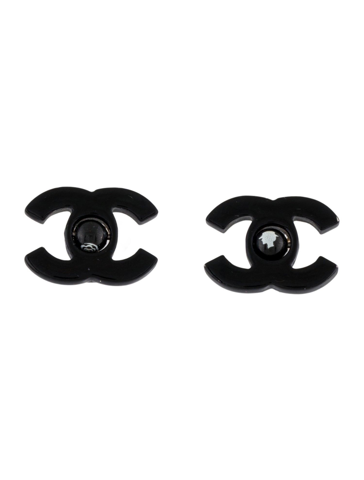 Chanel Resin CC Stud Earrings