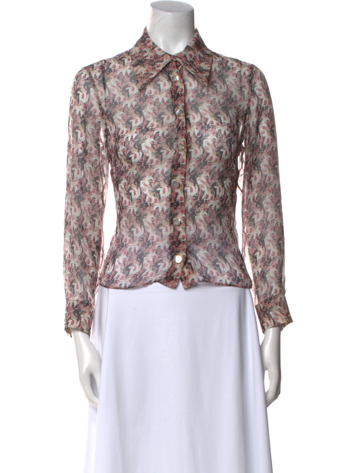 Chanel 2023 Silk Button-Up Top