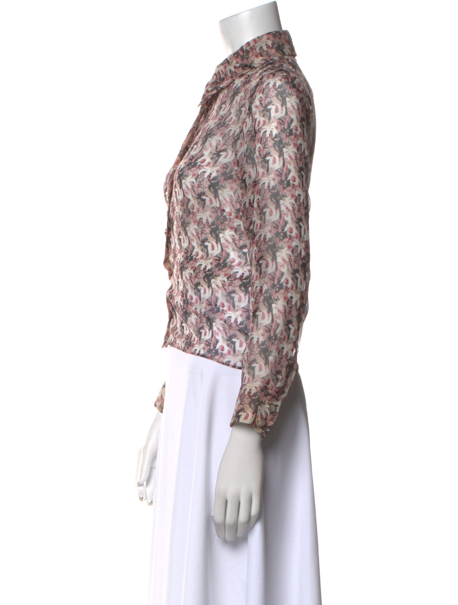 Chanel 2023 Silk Button-Up Top