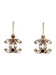 Chanel Strass & Enamel CC Drop Earrings