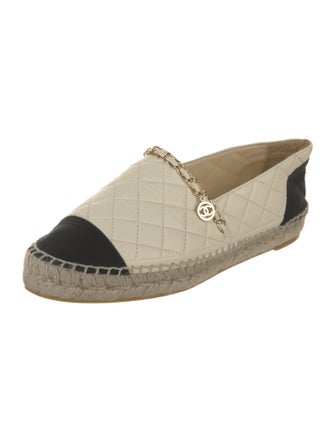 Chanel Interlocking CC Logo Lambskin Espadrilles