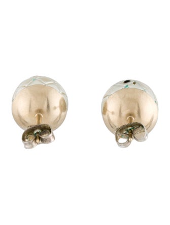Chanel Faux Pearl Quilted CC Stud Earrings