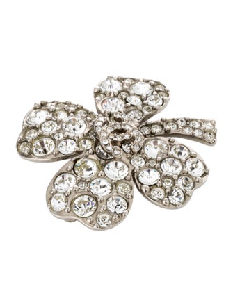 Chanel Strass CC Clover Brooch