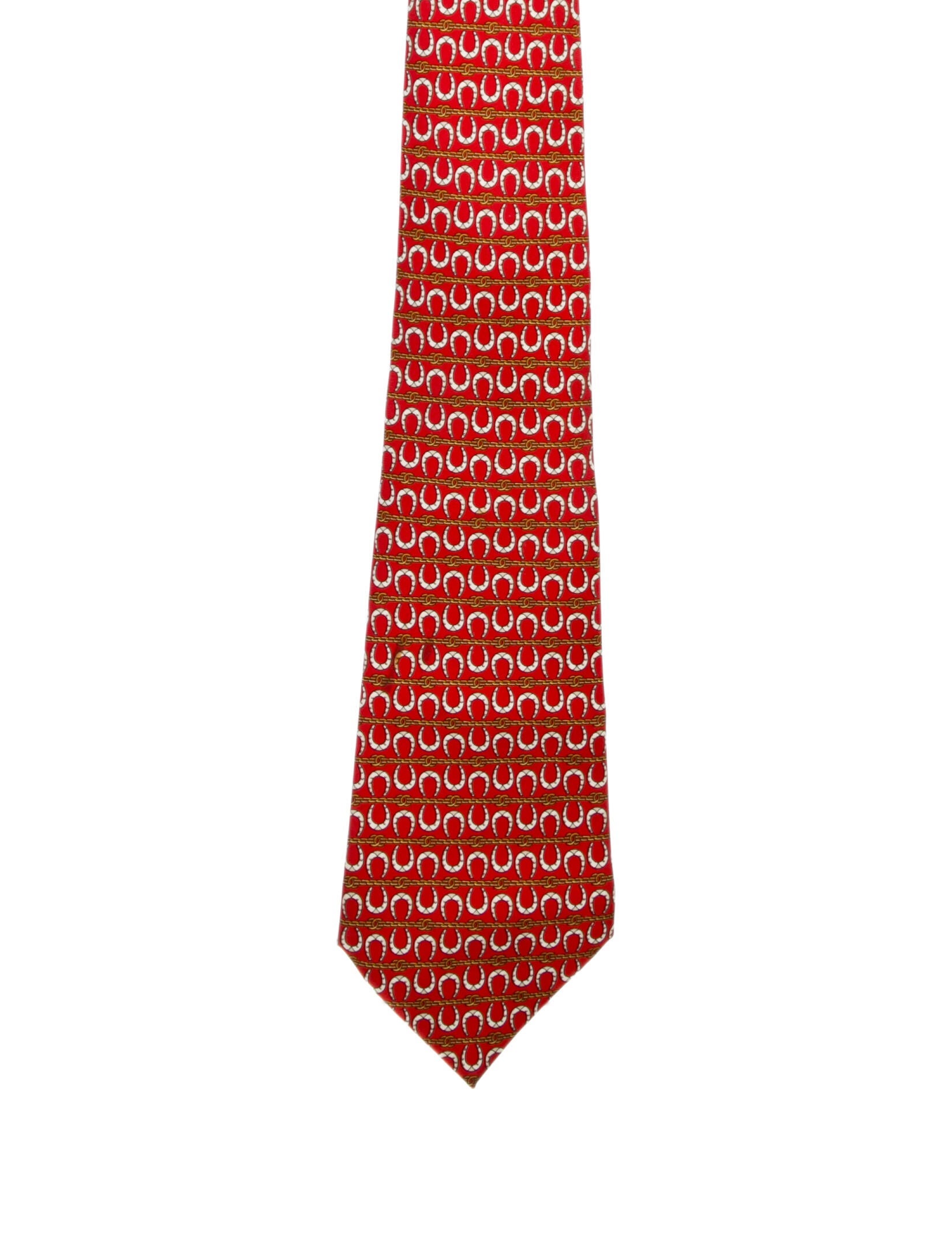 Chanel Horseshoe Chain Link Print Tie