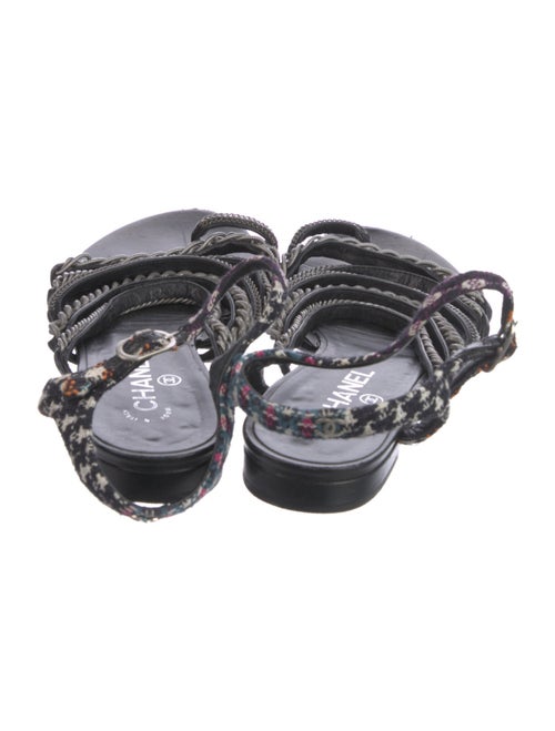 Chanel 2015 Chain-Link Accent Slingback Sandals