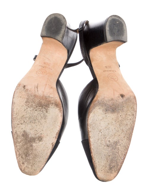 Chanel Interlocking CC Logo Leather Slingback Pumps