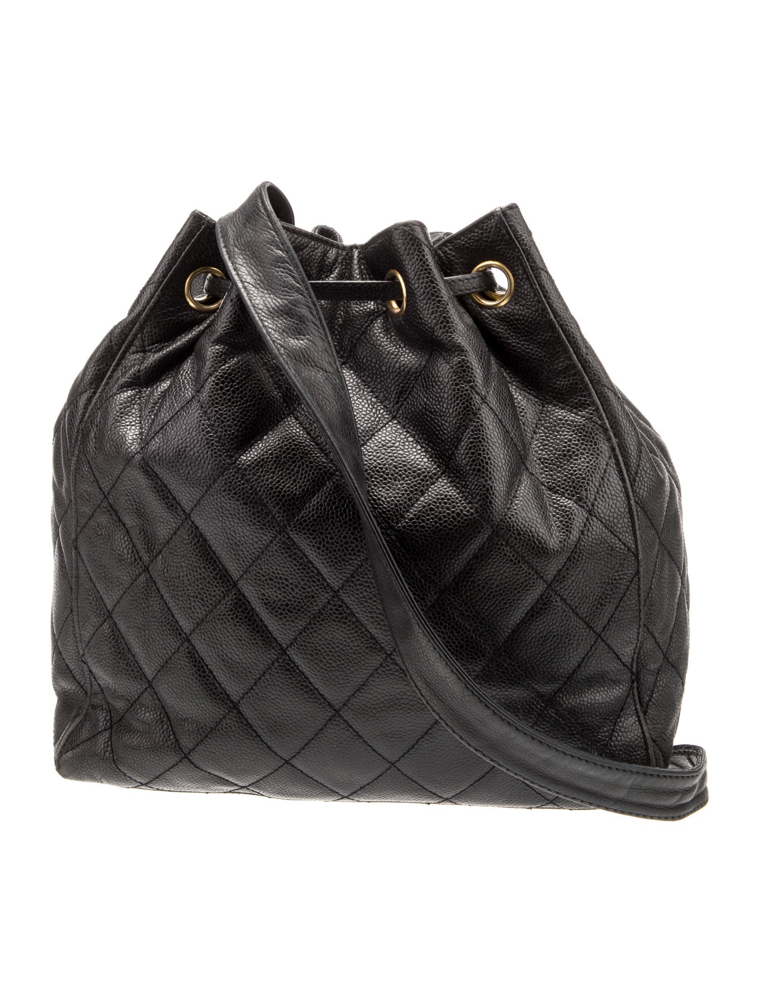Chanel Quilted Drawstring Bucket Bag