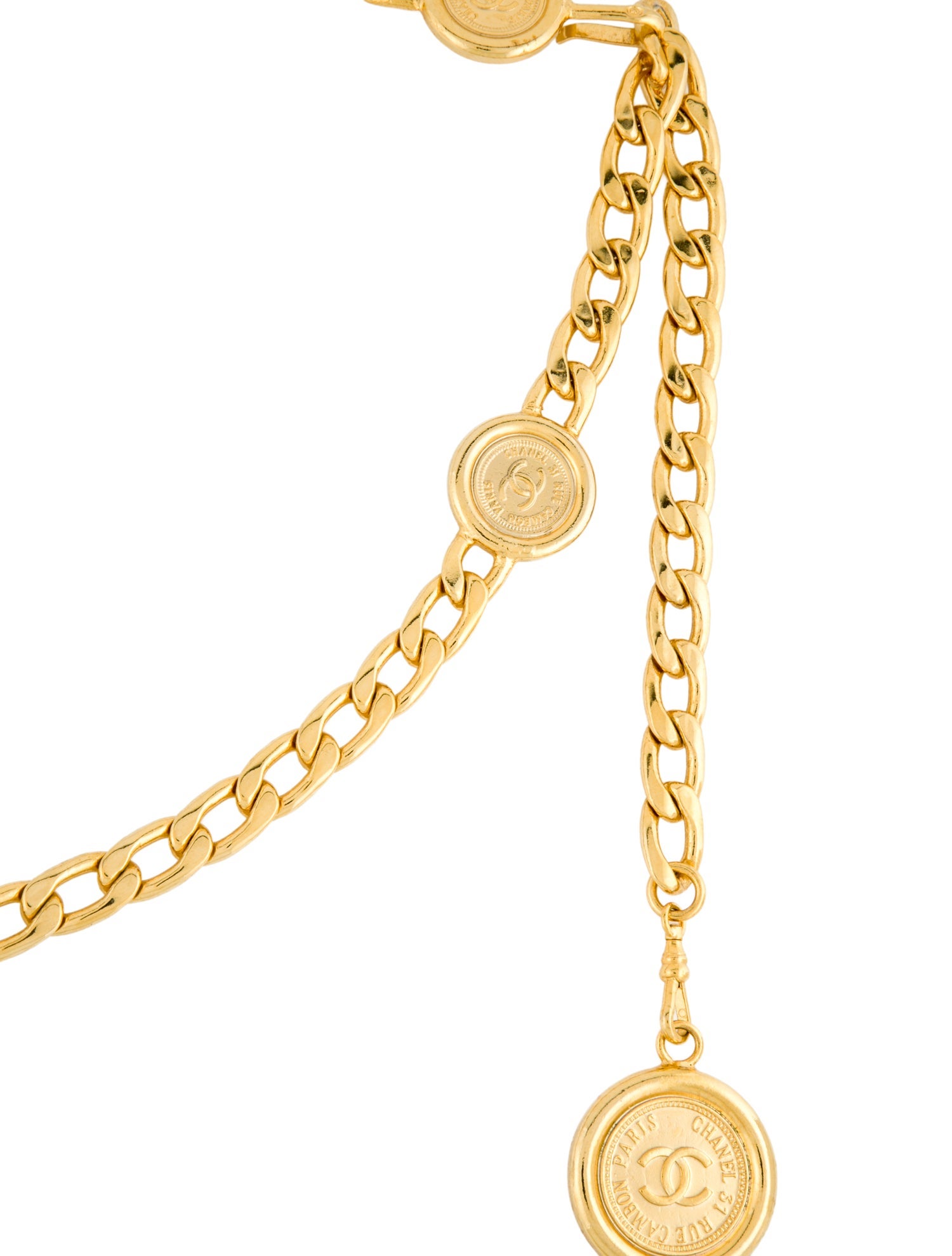 Chanel Interlocking CC Logo Skinny Chain-Link Belt