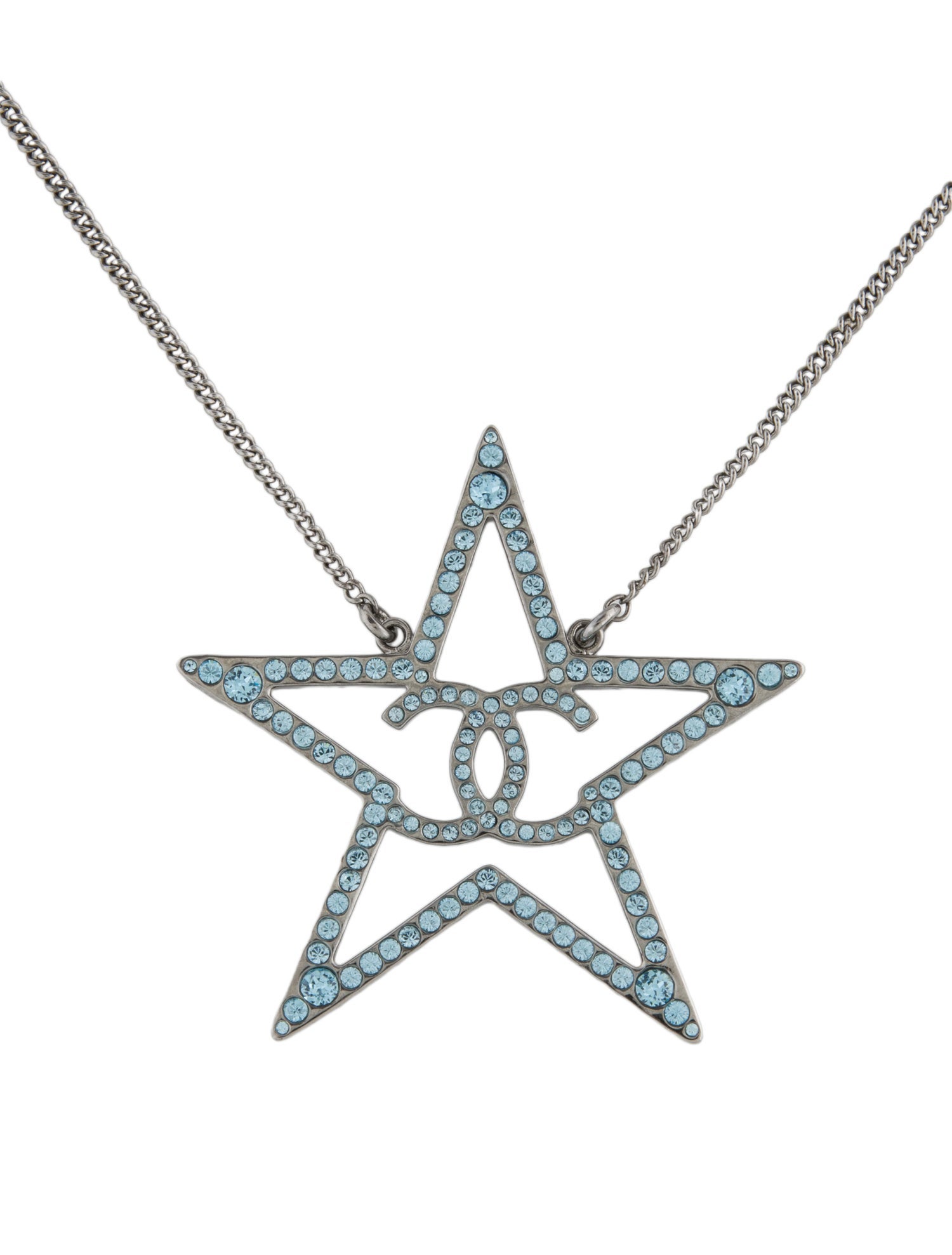 Chanel Strass CC Star Pendant Necklace