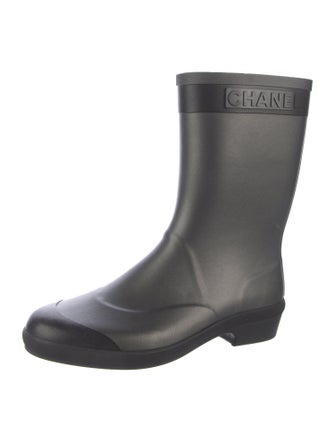 Chanel Interlocking CC Logo Rubber Rain Boots