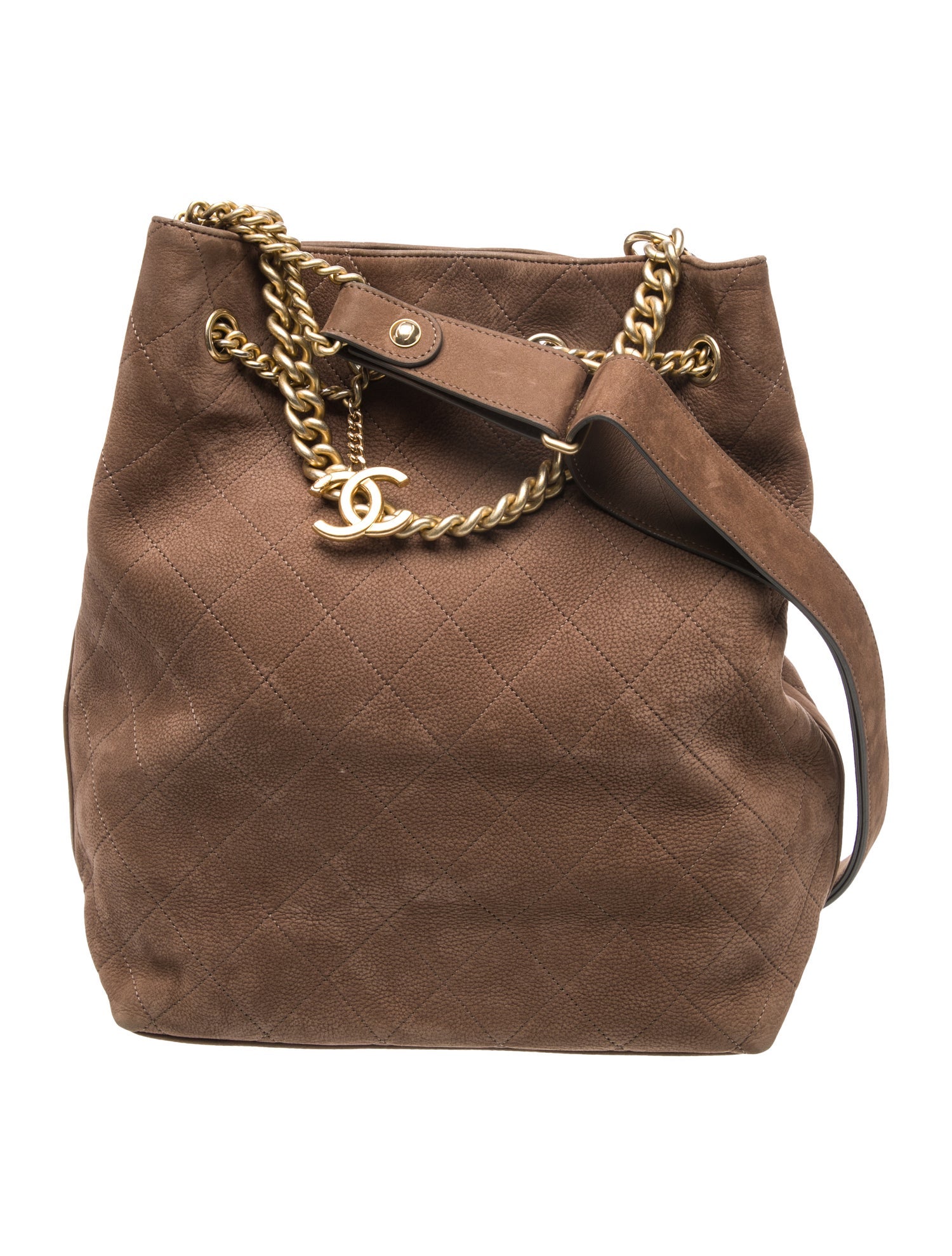 Chanel Quilted Paris-Rome On My Shoulder Bucket Bag