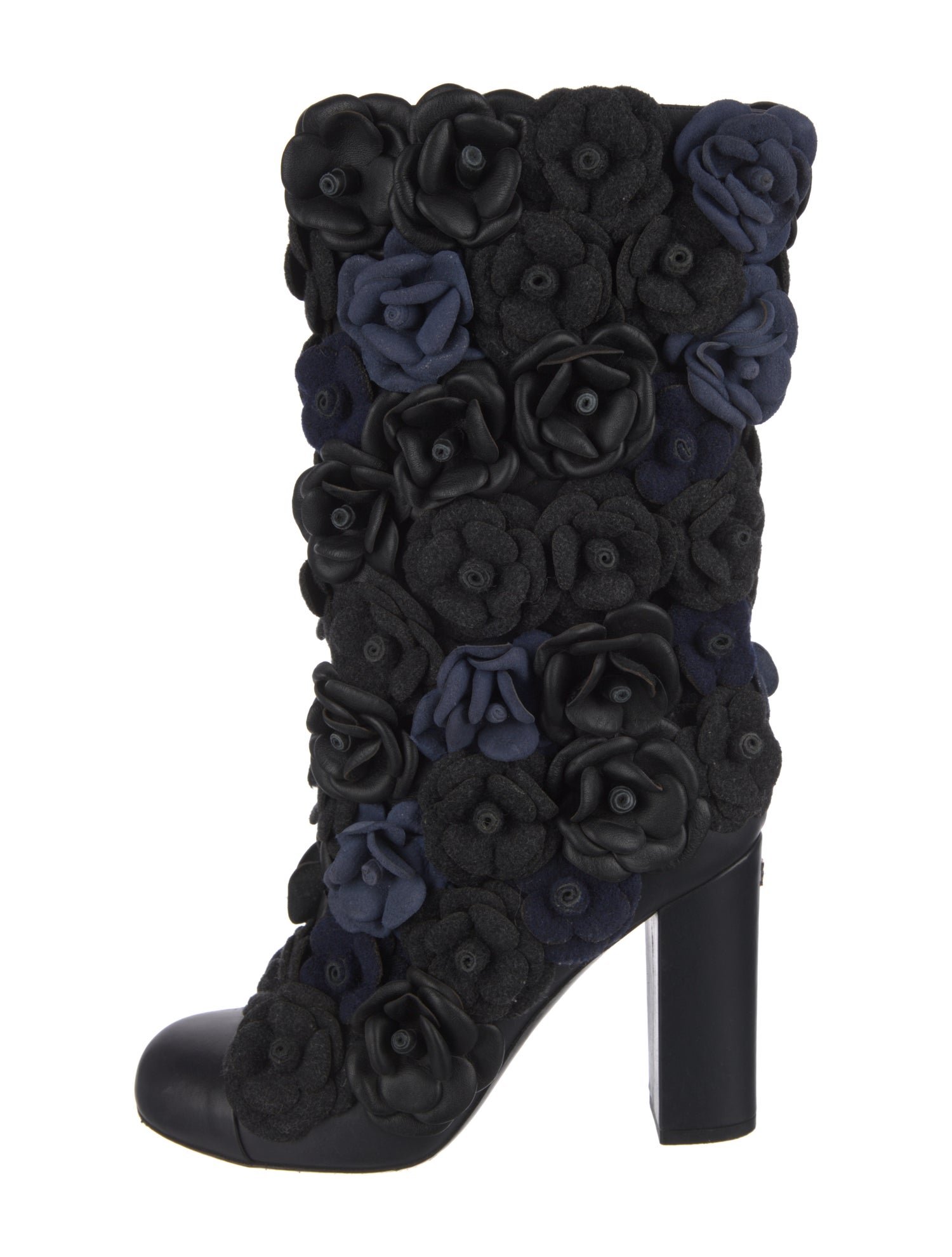 Chanel Interlocking CC Logo Leather Combat Boots