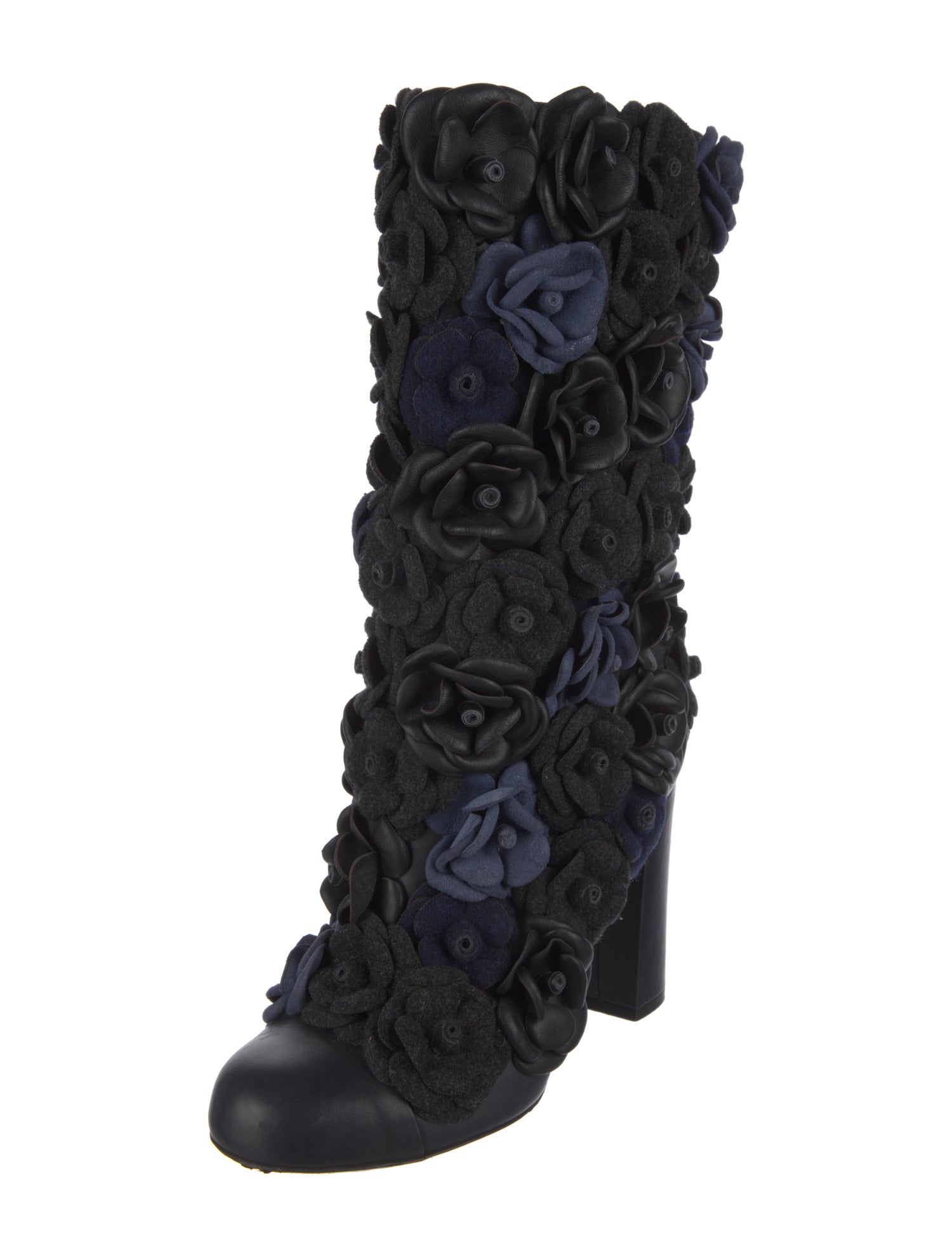 Chanel Interlocking CC Logo Leather Combat Boots