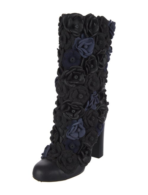 Chanel Interlocking CC Logo Leather Combat Boots