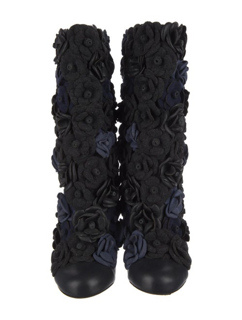 Chanel Interlocking CC Logo Leather Combat Boots