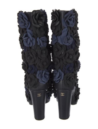 Chanel Interlocking CC Logo Leather Combat Boots