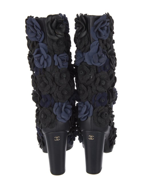 Chanel Interlocking CC Logo Leather Combat Boots