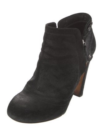 Chanel Interlocking CC Logo Suede Boots
