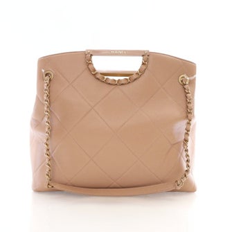 Chanel Leather A Real Catch Shopping Tote