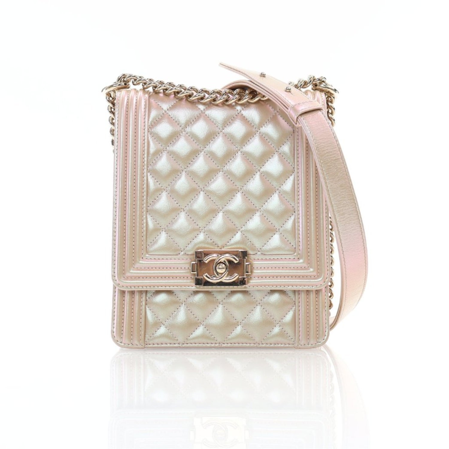 Chanel Interlocking CC North South Boy Flap Bag