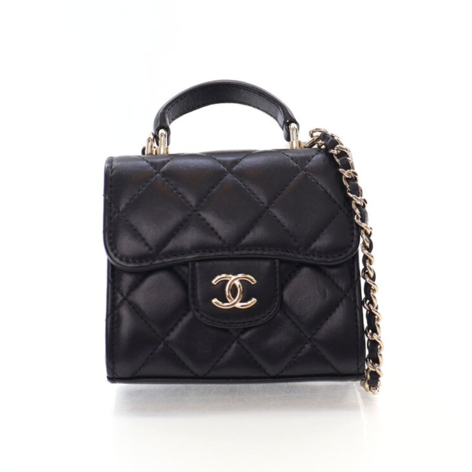Chanel Interlocking CC Top Handle Flap Mini