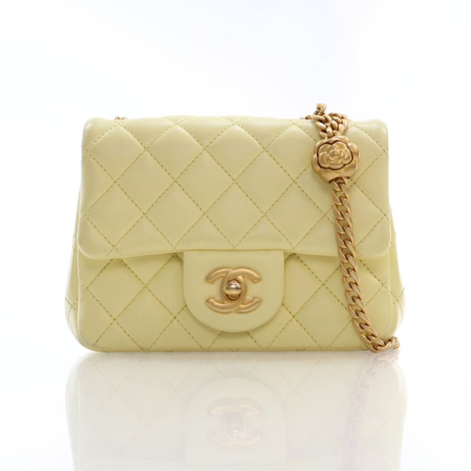 Chanel Interlocking CC Sweet Camellia Square Classic Flap Bag Mini